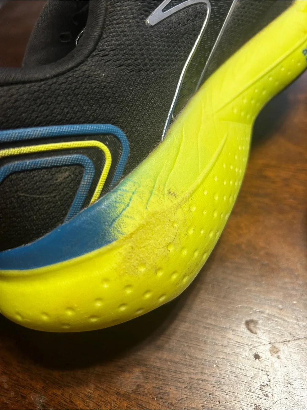 Brooks Glycerin 21 Running Shoes Men’s 8.5 Black Blue Neon Yellow
